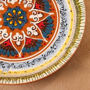 Ляган узбекский Риштанская Керамика, d=36.5 см, бежевый МИКС