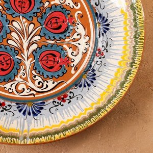 Ляган узбекский Риштанская Керамика, d=36.5 см, бежевый МИКС