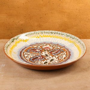Ляган узбекский Риштанская Керамика, d=36.5 см, бежевый МИКС