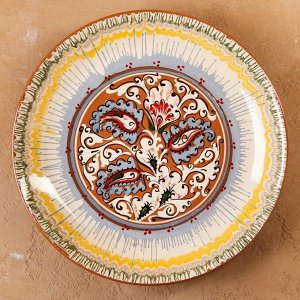 Ляган узбекский Риштанская Керамика, d=36.5 см, бежевый МИКС