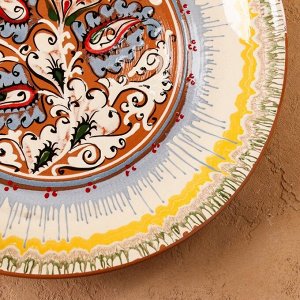 Ляган узбекский Риштанская Керамика, d=36.5 см, бежевый МИКС