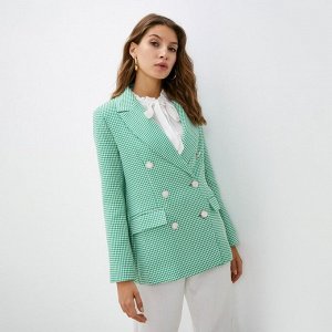Пиджак женский двубортный MIST, зелёный/белый