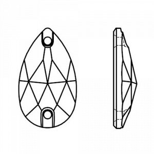 Стразы пришивные капля Crystal 10.5x18 мм