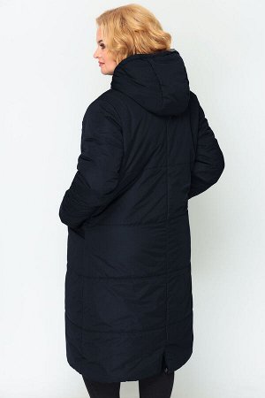 Пальто Рост: 170 Состав ткани: ПЭ-100%; Тренд года – стеганое пальто. Изделие прямого силуэта, с цельнокроеным капюшоном и наклонными карманами в листочку. Застежка, обработанная декоративной молнией 