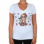Футболка BETTY PRINT V-NECK TEE