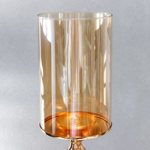 Подсвечник металл, стекло на 1 свечу "Мозаика" золото 59,5х14х23 см