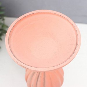 Подсвечник дерево на 1 свечу "Элегант" розовый состаренный 33х10,5х10,5 см