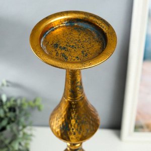 Подсвечник металл на 1 свечу "Джузеппе" состаренная бронза 15х15х63 см