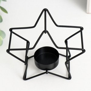 Подсвечник металл на 1 свечу "Звезда" d-3,8 см чёрный 12х5х11,8 см