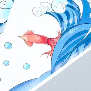Наклейка пластик интерьерная цветная "Игры китов" 40х60 см