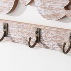 Настенные крючки декоративные «Влюблённые птички», дерево, 29.5?0.8?19.5 см