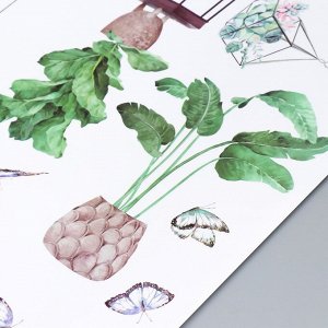 Наклейка пластик интерьерная цветная "Комнатные растения и флорариумы" 60х90 см