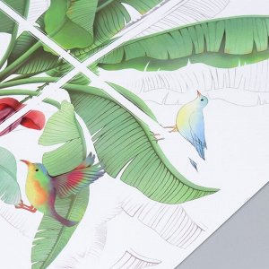 Наклейка пластик интерьерная цветная "Птицы на пальме" 60х90 см