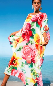Длинная пляжная туника с цветочным принтом Цвет: НА ФОТО