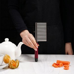 Овощерезка фигурная Доляна «Вкус», 18,5?5,5 см, цвет бордовый