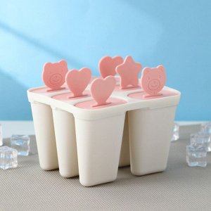 Форма для мороженого 6 ячеек «Нега», цвета МИКС