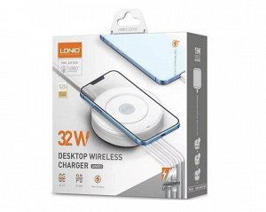 СЗУ-3USB+Type-C Ldnio AW003 32W Wireless, QC3.0+PD 20W