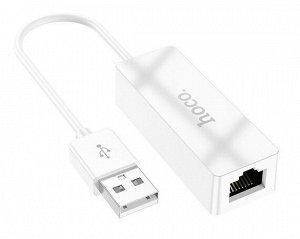 Переходник Hoco UA22 USB - RJ45, ethernet adapter, 100 Mbps, белый