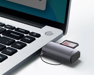 CardReader Baseus Lite USB-A to SD/TTF, серый (WKQX060013)