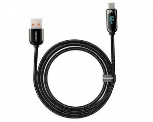 Кабель Baseus Display Fast Charging Type-C - USB 66W черный, 1м (CASX020001)