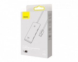 USB HUB Baseus Lite Series USB-A to USB 3.0*4, 25см, черный (WKQX030001)