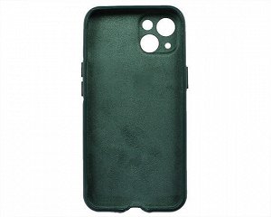 Чехол iPhone 13 Leather Magnetic, темно-зеленый
