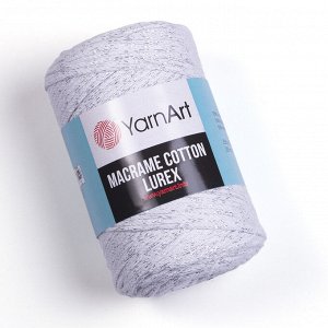 Пряжа YarnArt Macrame Cotton Lurex №720 Белый с серебром