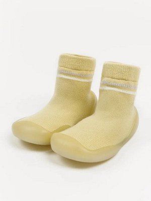 Ботиночки-носочки детские Amarobaby First Step желтые, с дышащей подошвой