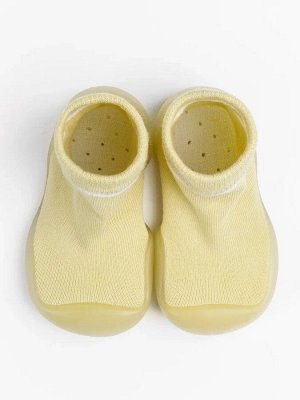 Ботиночки-носочки детские Amarobaby First Step желтые, с дышащей подошвой