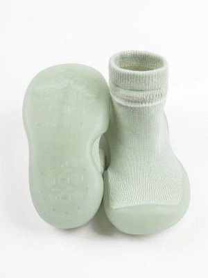 Ботиночки-носочки детские Amarobaby First Step зеленые, с дышащей подошвой