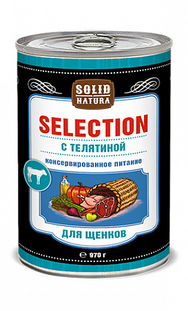 Solid Natura Selection Телятина влажный корм для щенков жестяная банка 0,97 кг