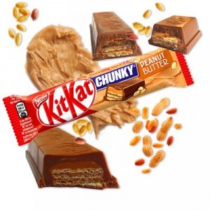 Шоколадный батончик KitKat Chunky Peanut Butter / Kit Kat из Европы / Кит Кат с арахисовой пастой 42 гр