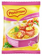 Вермишель Сыр и Бекон быстрого приготовления Роллтон, пачка 60г