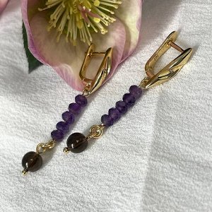 Серьги из Аметиста и Раухтопаза