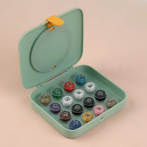 Швейный набор с лупой, 50 предметов, в двухъярусном боксе, 12 x 10,5 x 3 см, цвет МИКС
