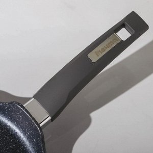Сковорода блинная «Гранит», d=22 см, пластиковая ручка, антипригарное покрытие, цвет серый
