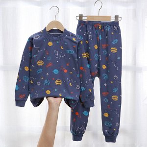 Пижама для мальчика, цвет темно-синий, принт космос