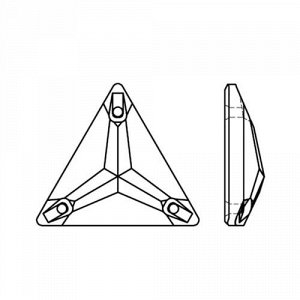 Стразы пришивные треугольник Crystal AB 22 мм