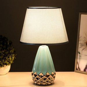Настольная лампа "Флоренция" Е14 40Вт голубой-хромовый 22,5х22,5х35 см RISALUX