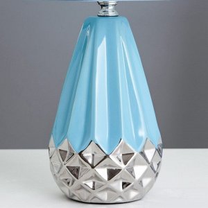 Настольная лампа "Флоренция" Е14 40Вт голубой-хромовый 22,5х22,5х35 см RISALUX