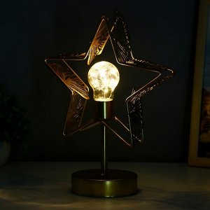 Ночник "Звезда" LED от батареек 3хАА золото 22х11х28 см