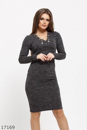 Женское платье 17169 темный серый
