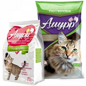 Сухой корм для кошек "Амурр"  УТКА с морковью