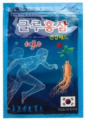 Пластырь обезболивающий с красным женьшенем Korean Glu Red Ginseng
