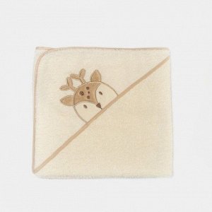 Махровое полотенце с уголком "Олененок" цвет беж