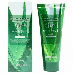 LEBELAGE NATURAL CLEANSING FOAM ALOE Очищающая пенка для лица с экстрактом АЛОЕ ВЕРА, 100 мл 1/200