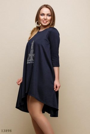 Женское платье большого размера Аделэйс темный синий