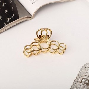 Краб для волос "Либерти" кольца, 7,5 см, золото