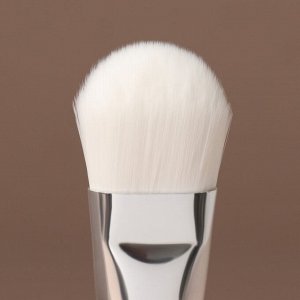Кисть для масок «SILVER», с лопаткой, 14 см, цвет серебристый/белый