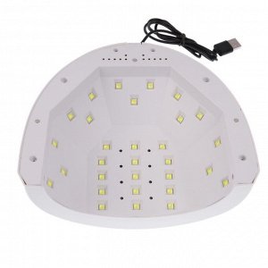 Лампа для маникюра Luazon LUF-17, UV/LED, 30 диодов, 48 Вт, таймер, USB, белая